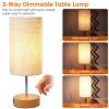 Touch Control Table Lamp 3-Way Dimmable Nightstand Beside Lamp for Bedroom Living Room Dual USB Ports LED Bulb Included