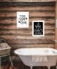 "Clean/Shower Together" 2-Piece Vignette by Fearfully Made Creations; Ready to Hang Framed Print; White Frame