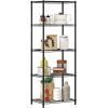 5-Tier Wire Shelving Unit, 21.7"L x 11.8"W x 59.1"H, Black