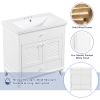 30" Bathroom Vanity Base without Sink; Bathroom Cabinet with Two Doors and One Drawer; White