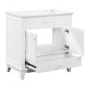 30" Bathroom Vanity Base without Sink; Bathroom Cabinet with Two Doors and One Drawer; White