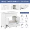 30" Bathroom Vanity Base without Sink; Bathroom Cabinet with Two Doors and One Drawer; White