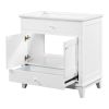30" Bathroom Vanity Base without Sink; Bathroom Cabinet with Two Doors and One Drawer; White