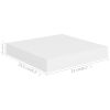 Floating Wall Shelf White 9.1"x9.3"x1.5" MDF