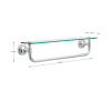 Towel bar with glass shelf, chrome