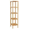 5 Tier Bathroom Shelf Wood Corner Rack Bamboo Multifunctional Storage Rack