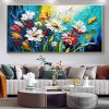 Handmade Oil Painting Canvas Wall Art Decor Original Colorful Blooming Flower painting Abstract Floral Painting for Home Decor