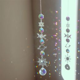 1pc; Colorful Crystals Suncatcher Hanging Sun Catcher With Chain Pendant Ornament Crystal Balls For Window Home Garden Christmas Day Party Wedding Dec (model: Planet Two)