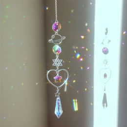 1pc; Colorful Crystals Suncatcher Hanging Sun Catcher With Chain Pendant Ornament Crystal Balls For Window Home Garden Christmas Day Party Wedding Dec (model: Planet One)