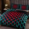 3pcs Y2K Stereoscopic Dense Holes Pattern Bedding Set; Colorful Duvet Cover Set (Without Quilt)