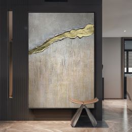 Hand Painted Texture Abstract Oil Painting Gold Foil Modern Home Wall Art Hangings Canvas Paintings For Living Room Hotel Decor (size: 150x220cm)