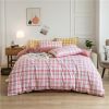 Simple Style Bedding 4 Piece Quilt Cover Sheet Pillowcase Cotton Spring Summer Autumn Winter Solid Two-color Student Dormitory