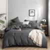 Simple Style Bedding 4 Piece Quilt Cover Sheet Pillowcase Cotton Spring Summer Autumn Winter Solid Two-color Student Dormitory