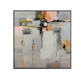 Handmade Top Selling Abstract Oil Painting  Wall Art Modern Minimalist Bright Color Canvas Home Decor For Living Room No Frame (size: 120x120cm)