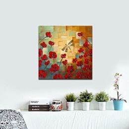 Handmade Abstract Oil Painting Top Selling Wall Art Modern Flowers Landscape Picture Canvas Home Decor For Living Room Bedroom No Frame (size: 90x90cm)