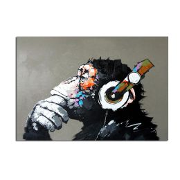 Handmade Abstract Oil Painting Top Selling Wall Art Modern Minimalist Gorilla Picture Canvas Home Decor For Living Room Bedroom No Frame (size: 90x120cm)