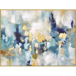 100% Handmade High-end Decorative Paintings Gold Foil Abstract Oil Painting Modern Picture Home Decor As Gift No Frame (size: 75x150cm)