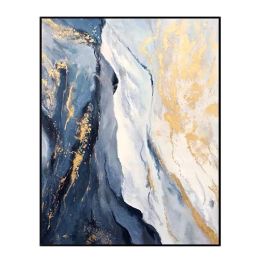 Hand Painted Wall art Picture Abstract blue cloud landscape oil painting handmade for Living room bedroom home decor no frame (size: 60x90cm)