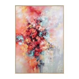 Modern Artist Painted Abstract Brilliant Red Flowers Oil Painting On Canvas Wall Art Frameless Picture Decor For Live Room Home (size: 60x90cm)