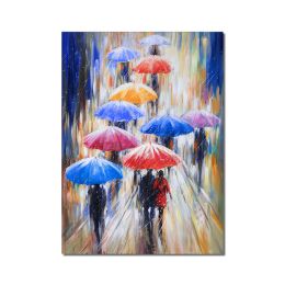 Abstract Portrait Oil Paintings On Canvas Nordic Girl Holding An Umbrella Wall Art Pictures for Home Wall Decoration No Frame (size: 60x90cm)