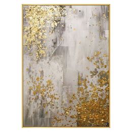 100% Hand Painted Abstract Oil Painting Wall Art Modern Gold Foil Picture Minimalist On Canvas Home Decoration For Living Room No Frame (size: 60x90cm)