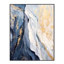 Hand Painted Wall art Picture Abstract blue cloud landscape oil painting handmade for Living room bedroom home decor no frame (size: 90x120cm)