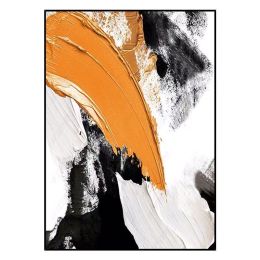 Newest Modern Abstract Orange Black Canvas Painting Modern 100% Hand-painted Wall Art Pictures For Living Room Home Decor (size: 150x220cm)