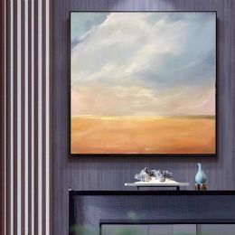 Top Artist Hand Painted Abstract Blue Oil Painting On Canvas Modern Wall Pictures For Living Room hotel wall Home Decoration (size: 120x120cm)