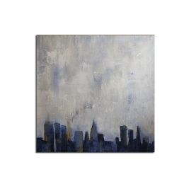 Handmade Abstract Oil Painting Top Selling Wall Art Modern Minimalist City Building Picture Canvas Home Decor For Living Room No Frame (size: 60x60cm)