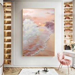 100% Hand Painted Landscape Simple Golden Oil Painting Large Size Hand Made Art Wall Paintings Canvas Wall Art Room Decoration (size: 75x150cm)