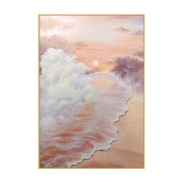 100% Hand Painted Landscape Simple Golden Oil Painting Large Size Hand Made Art Wall Paintings Canvas Wall Art Room Decoration (size: 150x220cm)