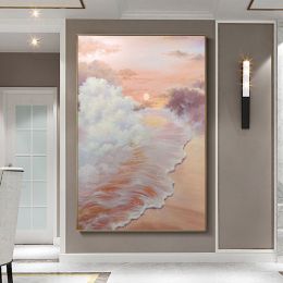 100% Hand Painted Landscape Simple Golden Oil Painting Large Size Hand Made Art Wall Paintings Canvas Wall Art Room Decoration (size: 100x150cm)