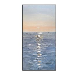 Handmade Canvas Oil Painting Interior Decoration Salon Sea Dawn Modern Art Mural Living Room Bedroom Office Hotel Hanging Poster (size: 75x150cm)