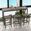 Modern Design Kitchen Dining Table,Pub Table,Long Dining Table Set with 3 Stools,Easy Assembly