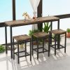 Modern Design Kitchen Dining Table,Pub Table,Long Dining Table Set with 3 Stools,Easy Assembly