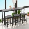 Modern Design Kitchen Dining Table,Pub Table,Long Dining Table Set with 3 Stools,Easy Assembly