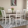 5-Piece Dining Table Set Home Kitchen Table and Chairs Wood Dining Set