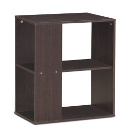 3-Tier End Table with Open Storage and Foot Pads (Color: Brown)