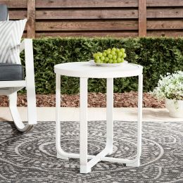 Springs Outdoor Steel Side Table (Color: White)