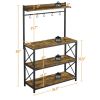 4-Tier Bakers Rack Kitchen Storage Shelf with S-Hooks