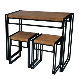 small dining table set (Color: Brown)