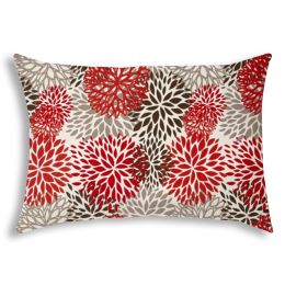 BURSTING BLOOMS Brown Indoor/Outdoor Pillow - Sewn Closure (Color: as Pic)