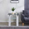 Clear Glass Top Side Table;  24"x24"x24" End Table;  Modern Design For Home