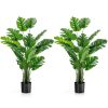 1/2pcs 5 Feet Artificial Tree Faux Monstera Deliciosa Plant for Home Indoor and Outdoor