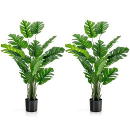 1/2pcs 5 Feet Artificial Tree Faux Monstera Deliciosa Plant for Home Indoor and Outdoor (quantity: 2)