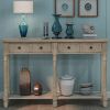 Console Table Sofa Table Easy Assembly with Two Storage Drawers and Bottom Shelf for Living Room, Entryway