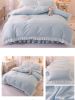 Princess Style Girl Brushed Multicolor 4-piece Set Quilt Cover Sheet Pillowcase Spring Autumn Winter Solid Fleece Thick Bedskirt