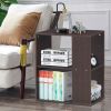 3-Tier End Table with Open Storage and Foot Pads