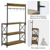 4-Tier Bakers Rack Kitchen Storage Shelf with S-Hooks