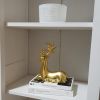 NORTHEUINS Resin Golden Couple Deer Figurines for Interior Nordic Animal Statue Official Sculptures Home Decoration Accessories